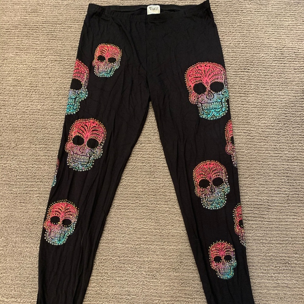 Skull Rhinestone leggings